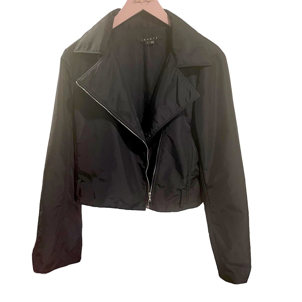 Theory Black Cropped Zip Jacket